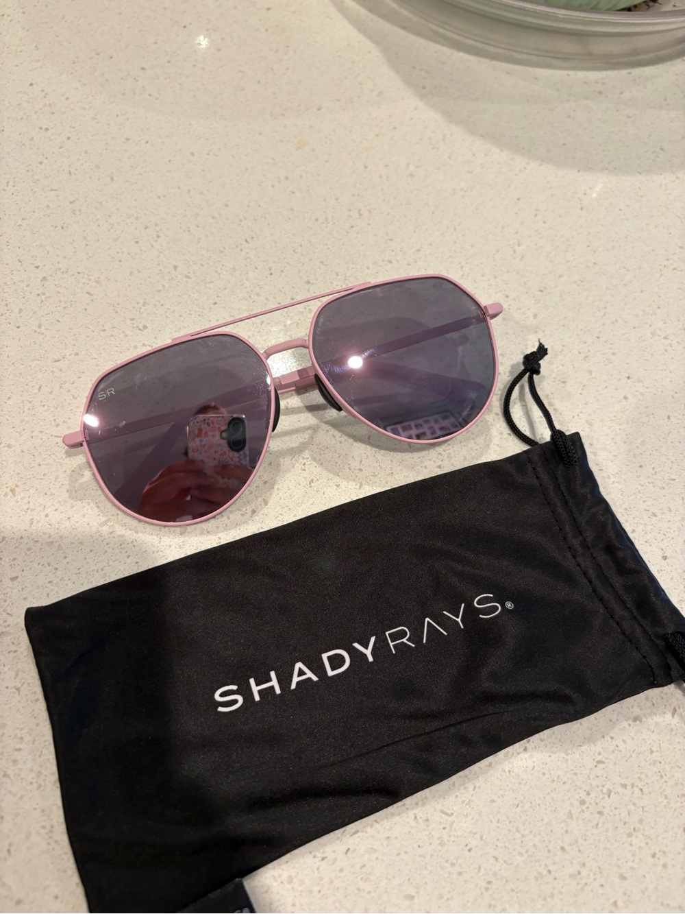 Shady Rays Women’s Pink Aviator Sunglasses with Purple Tint